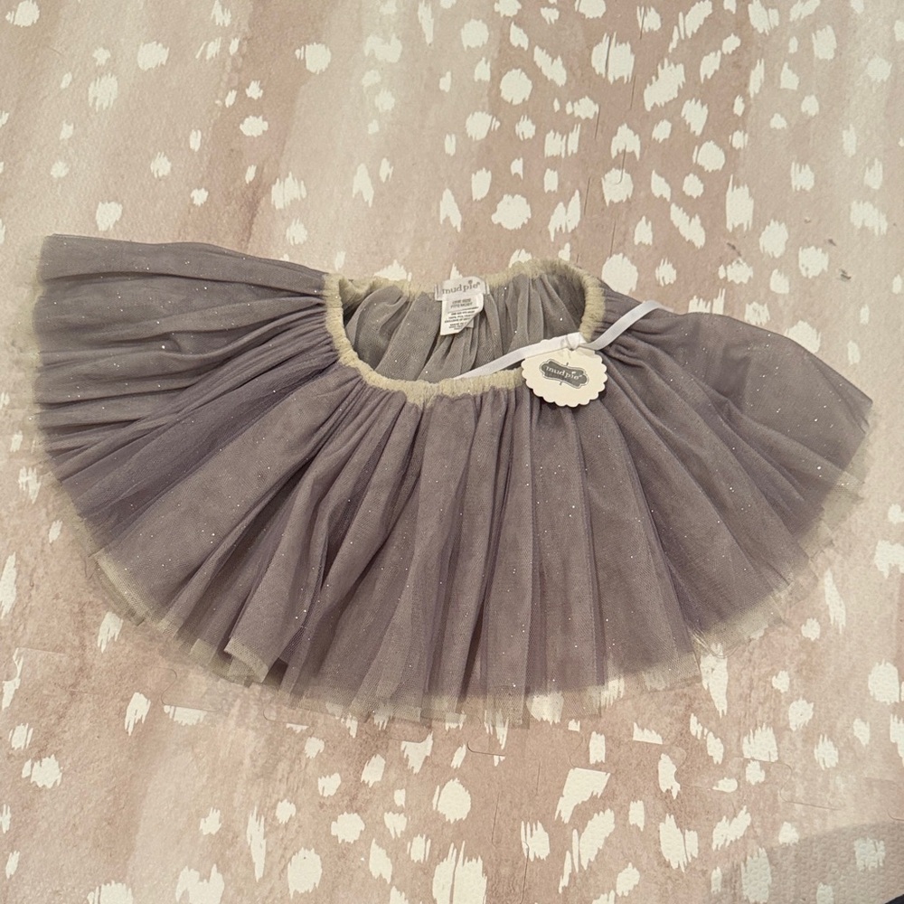 Mud Pie Sparkling Gray Tulle Tutu Skirt ONE SIZE NEW WITH TAGS